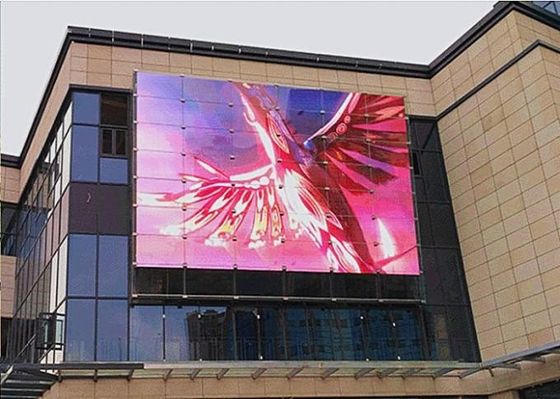 Высокий дисплей приведенный занавеса прозрачности P15.625 на открытом воздухе для рекламы фасада средств массовой информации